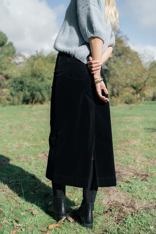 Humidity Skirt Billie Cord - Midnight [sz:size 10]