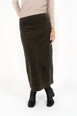 Humidity Skirt Billie Cord - Moss [sz:size 8]