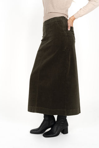 Humidity Skirt Billie Cord - Moss [sz:size 8]
