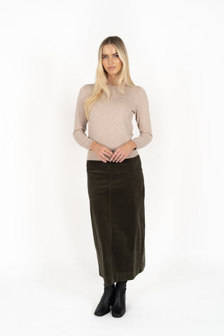 Humidity Skirt Billie Cord - Moss [sz:size 8]