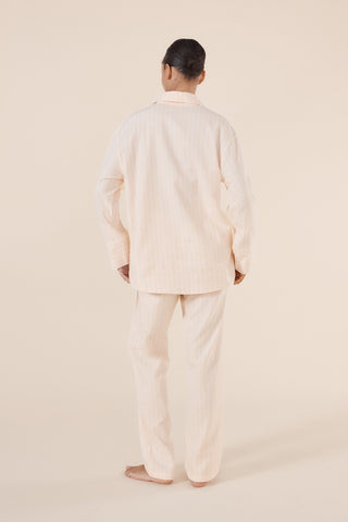 Gingerlilly Josephine Pink Stripe Brushed Cotton Pj Set [sz:small]