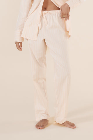 Gingerlilly Josephine Pink Stripe Brushed Cotton Pj Set [sz:small]