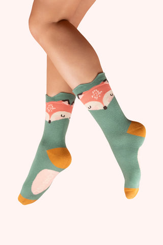 Powder Socks Ankle - Foxy Character