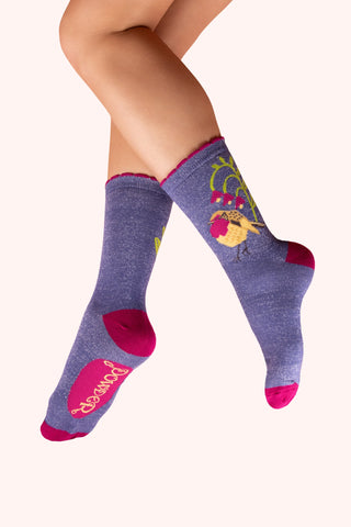 Powder Socks Ankle - Robin Red Breast