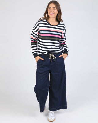 Elm Crew Merriment - Navy & White Stripe [sz:size 10]