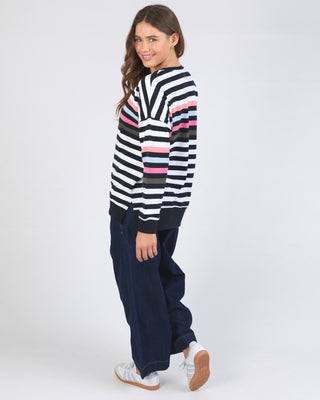 Elm Crew Merriment - Navy & White Stripe [sz:size 10]