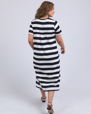 Elm Dress Adira Stripe -  Black & White [sz:size 10]