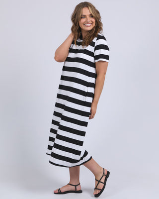Elm Dress Adira Stripe -  Black & White [sz:size 10]