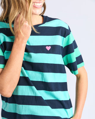 Elm Tee Eden Stripe S/s - Blue And Green Stripe [sz:size 10]