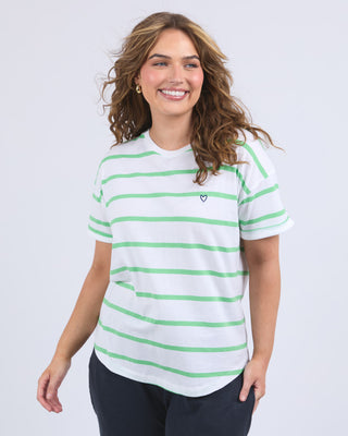Elm Tee Halli Stripe - Spring Green [sz:size 10]