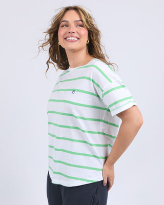 Elm Tee Halli Stripe - Spring Green [sz:size 10]