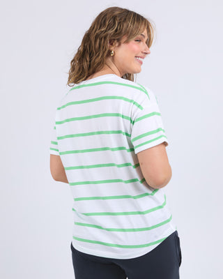 Elm Tee Halli Stripe - Spring Green [sz:size 10]