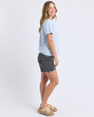 Foxwood Tee Hutch Stripe - Cerulan & White Stripe [sz:size 10]