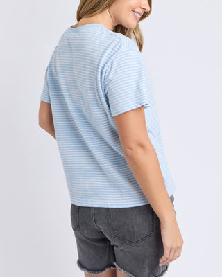 Foxwood Tee Hutch Stripe - Cerulan & White Stripe [sz:size 10]