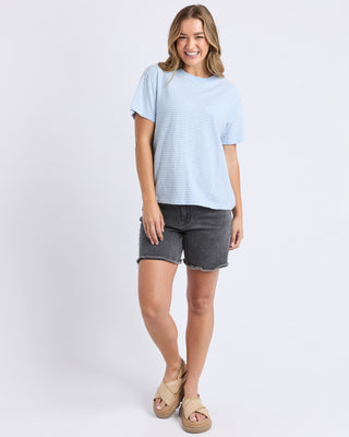 Foxwood Tee Hutch Stripe - Cerulan & White Stripe [sz:size 10]