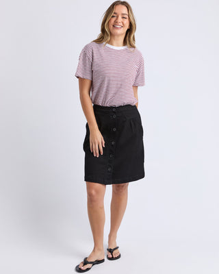 Foxwood Tee Hutch Stripe - Russet Brown & White Stripe [sz:size 10]