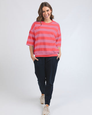 Elm Mazie Stripe - Cayenne & Chateau Rose Stripe [sz:size 8]