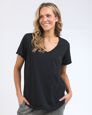 Elm Tee Pima Vee  - Black [sz:size 8]