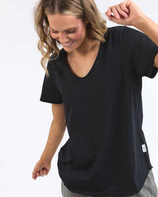 Elm Tee Pima Vee  - Black [sz:size 8]