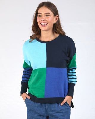 Elm Knit Fern Mixed - Spray Green/pine Green/french Blue/navy [sz:medium]