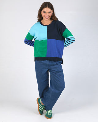 Elm Knit Fern Mixed - Spray Green/pine Green/french Blue/navy [sz:medium]