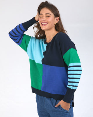 Elm Knit Fern Mixed - Spray Green/pine Green/french Blue/navy [sz:medium]