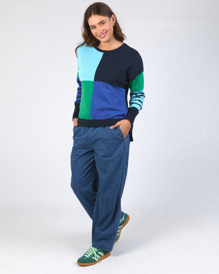 Elm Knit Fern Mixed - Spray Green/pine Green/french Blue/navy [sz:medium]