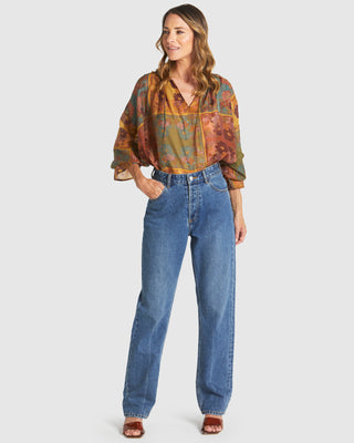 Fate & Becker Top Bohemian - Nouveau Floral Green [sz:size 10]