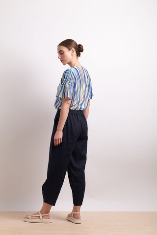 Neris Blouse Draw The Line - Azure Stripe [sz:size 8]