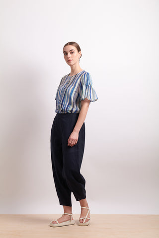 Neris Blouse Draw The Line - Azure Stripe [sz:size 8]