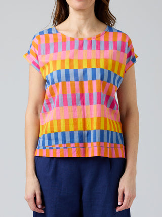 Cake Clothing Top Vicky- Pink Block [sz:small]