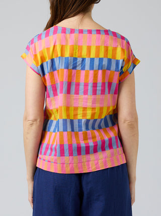 Cake Clothing Top Vicky- Pink Block [sz:small]