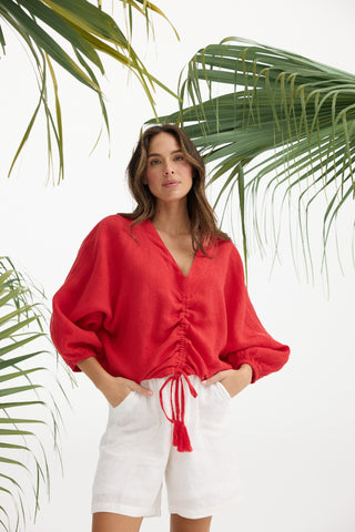 Holiday Top Happy Hour - Red [sz:small / Medium]