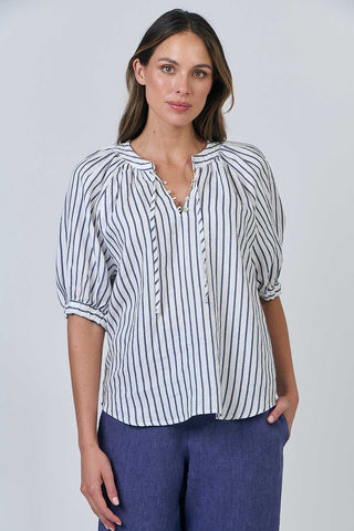 Naturals Blouse - Blueberry Stripe 540 [sz:small]