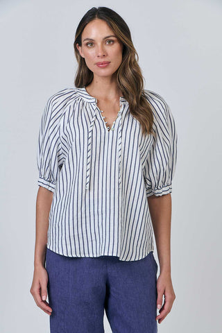 Naturals Blouse - Blueberry Stripe 540 [sz:small]