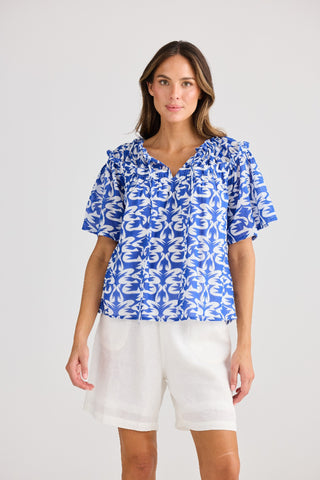 Holiday Top Soliel - Tile Print [sz:small]