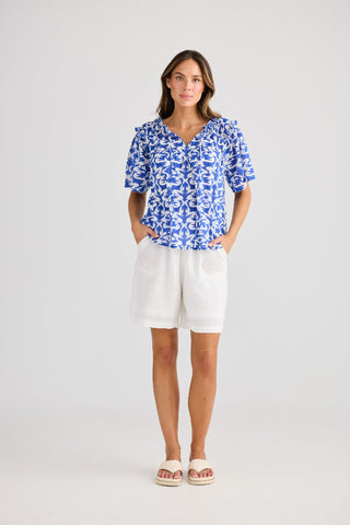 Holiday Top Soliel - Tile Print [sz:small]