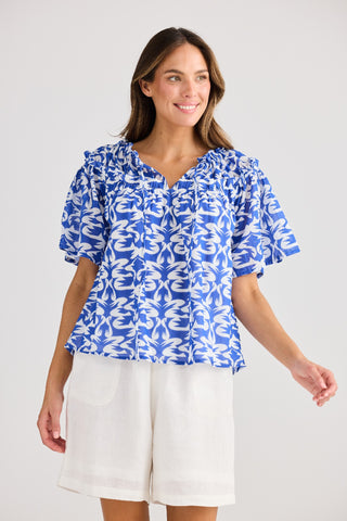 Holiday Top Soliel - Tile Print [sz:small]