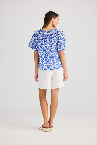 Holiday Top Soliel - Tile Print [sz:small]