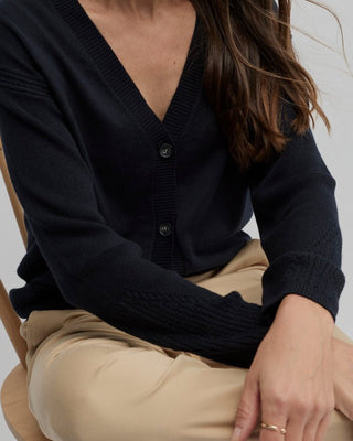 Yarra Trail Cafe Cardi - Navy [sz:xs]