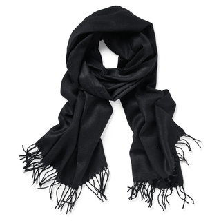 Scarfco Merino Plain - Black | Pink Poppies
