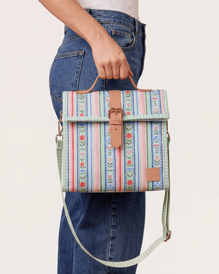 Somewhere Co Lunch Satchel - Buttercup | Pink Poppies