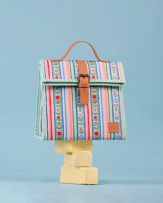 Somewhere Co Lunch Satchel - Buttercup | Pink Poppies