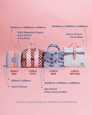 Somewhere Co Lunch Satchel - Chestnut | Pink Poppies