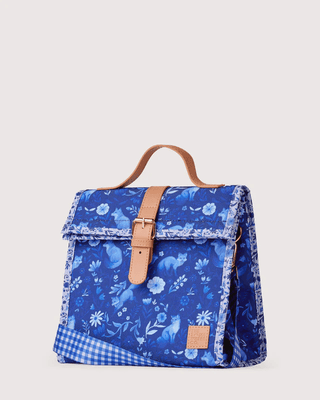 Somewhere Co Lunch Satchel - Foxwood | Pink Poppies
