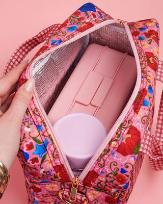 Somewhere Co Lunch Tote - Fable | Pink Poppies