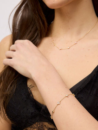 Tigertree Felice Bracelet - Gold Pink Crystal