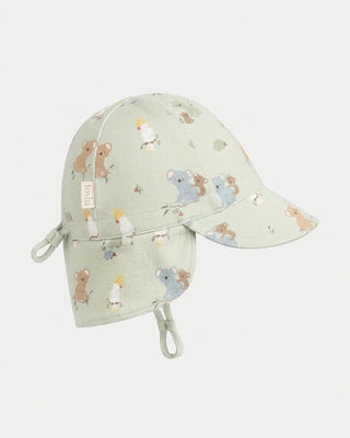 Toshi Flap Cap Arcadia - Gumnut Babies Eucalypt [sz:baby Hat Xs Up To 8 Month]