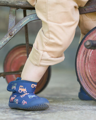 Toshi Gumbooties Neoprene Mystical - Tiny Tractors | Pink Poppies