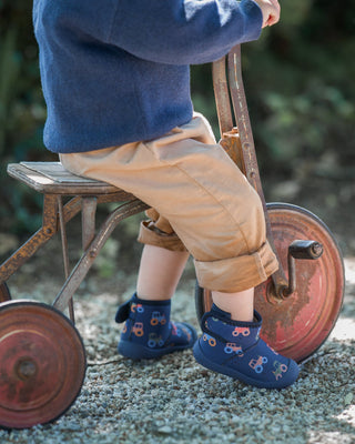Toshi Gumbooties Neoprene Mystical - Tiny Tractors | Pink Poppies
